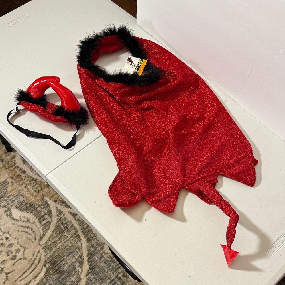 NWT Petco Red Devil Dog Costume with Horns